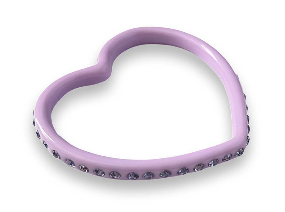 Crystal Heart Bangle Bracelet