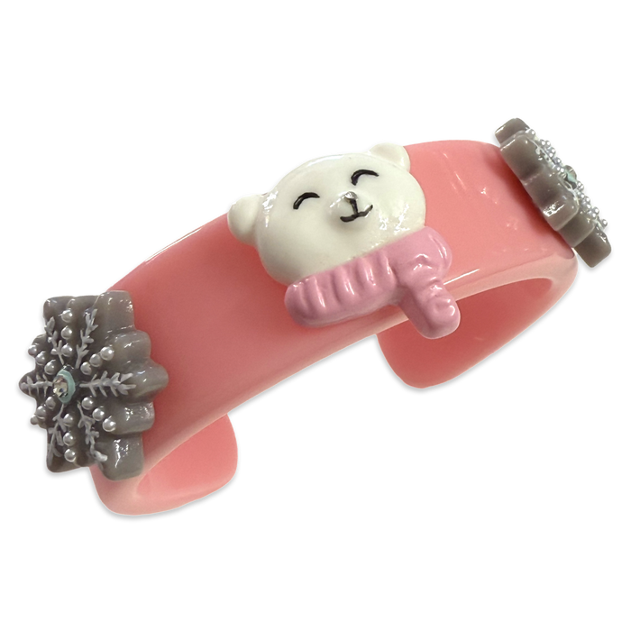 Polar Bear Snowflake Wide Cuff