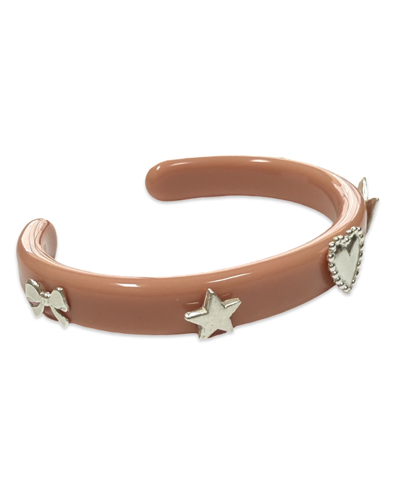 Sterling Silver Mix Icons Thin Cuff