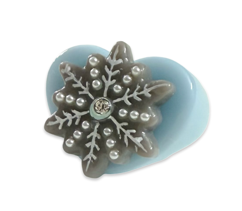 Pearl Crystal Snowflake Heart Ring