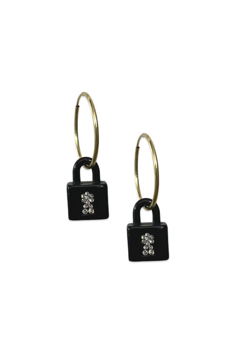 Crystal Lock 14KT Gold-Filled Hoops