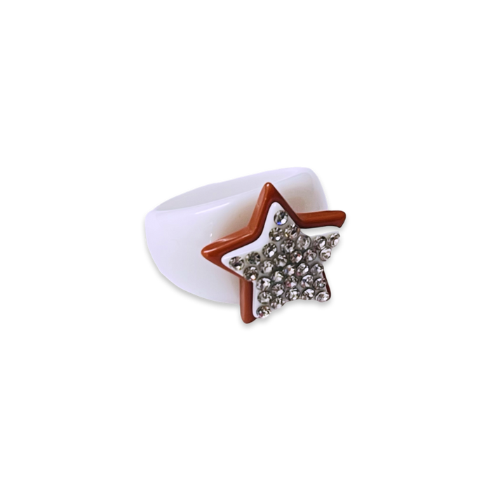 Crystal Stacked Star Ring