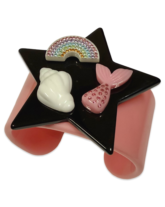 Crystal Rainbow Mermaid Cuff Bracelet