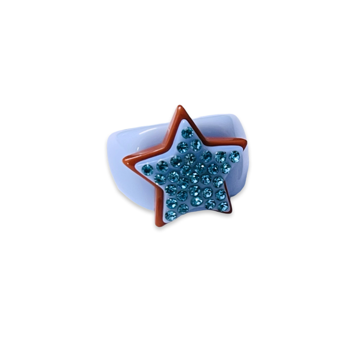 Crystal Stacked Star Ring