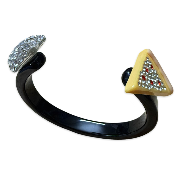 Crystal Heart Pizza Thin Cuff