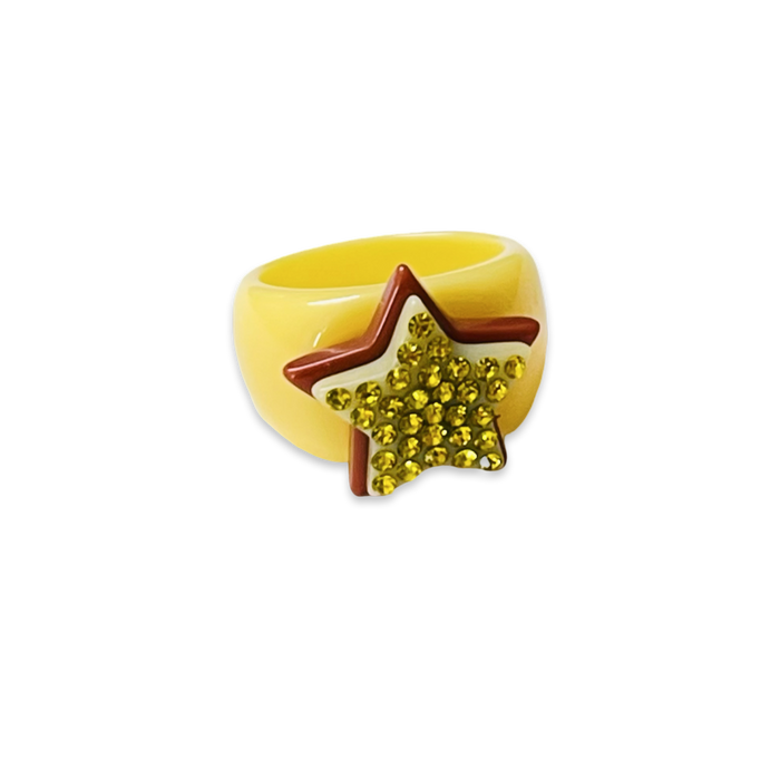 Crystal Stacked Star Ring