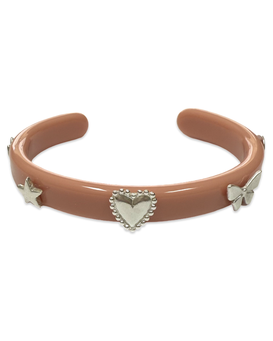 Sterling Silver Mix Icons Thin Cuff