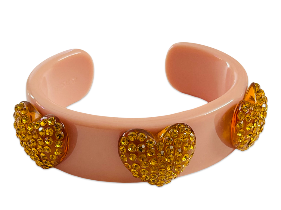 Crystal Heart Wide Cuff