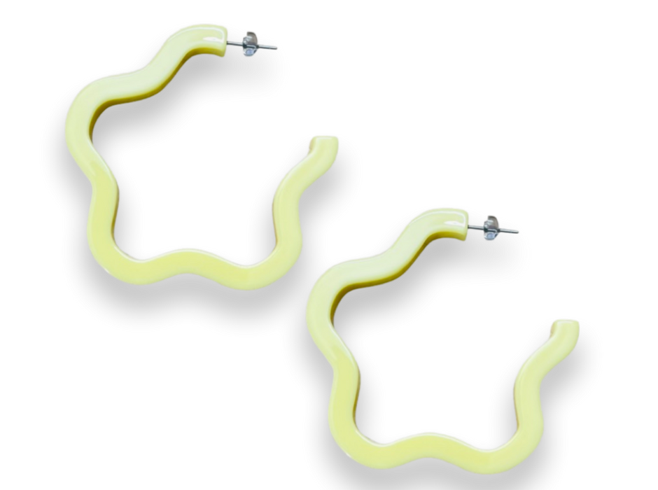 Extra Large Crystal Acrylic Flower Hoop Earrings