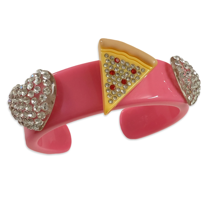 Crystal Heart Pizza Wide Cuff