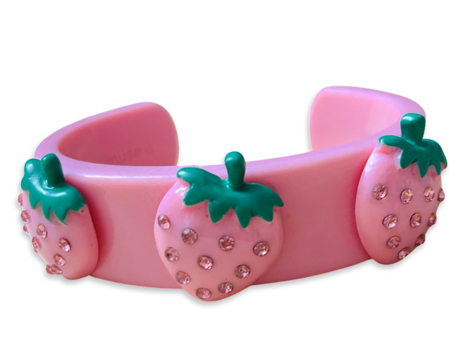 Crystal Strawberry Wide Cuff