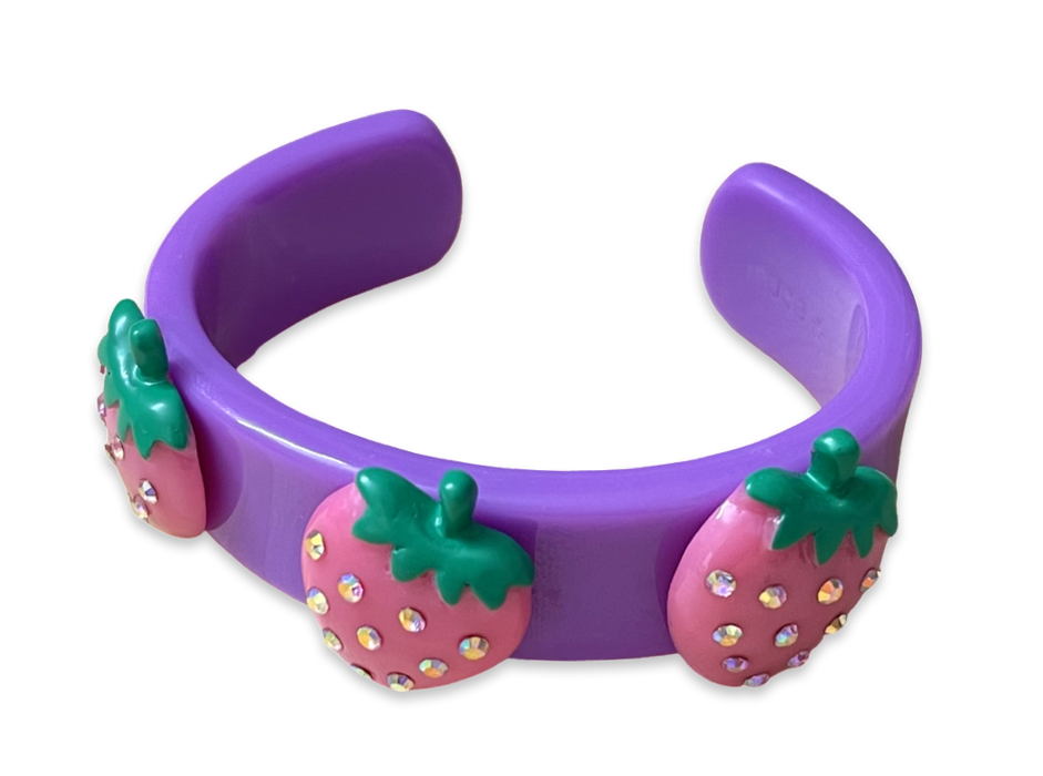Crystal Strawberry Wide Cuff