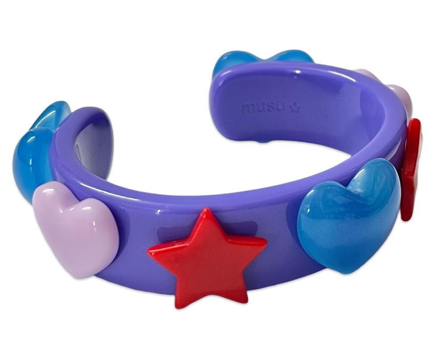 Multi Star Heart Wide Cuff