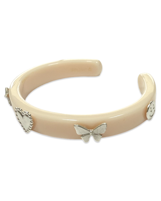 Sterling Silver Mix Icons Thin Cuff