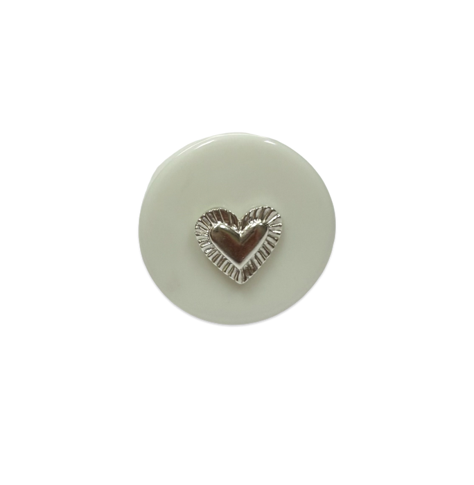 Sterling Silver Etched Heart Ring