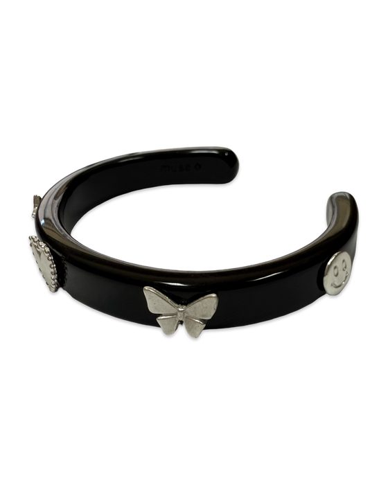 Sterling Silver Mix Icons Thin Cuff