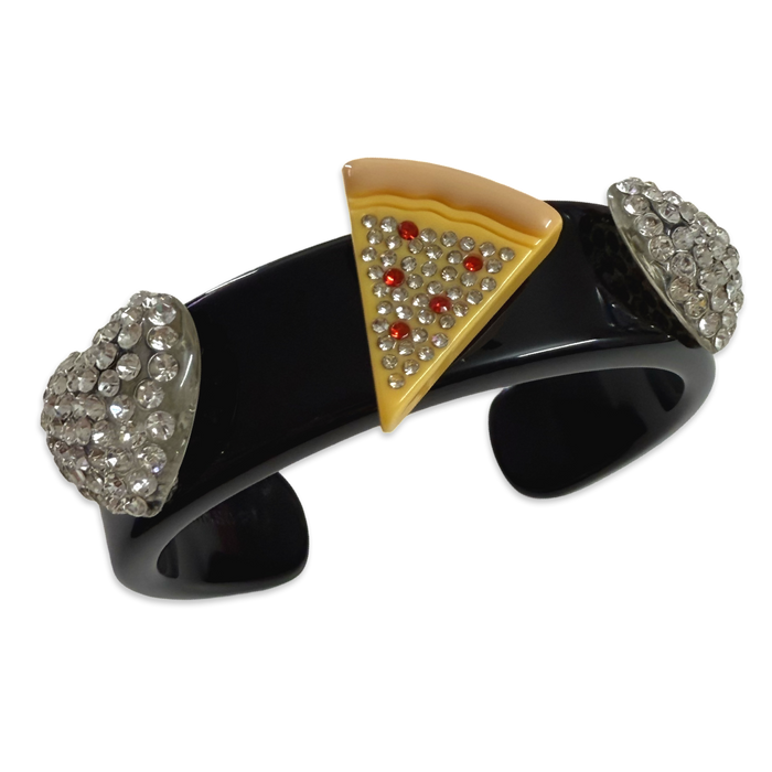 Crystal Heart Pizza Wide Cuff