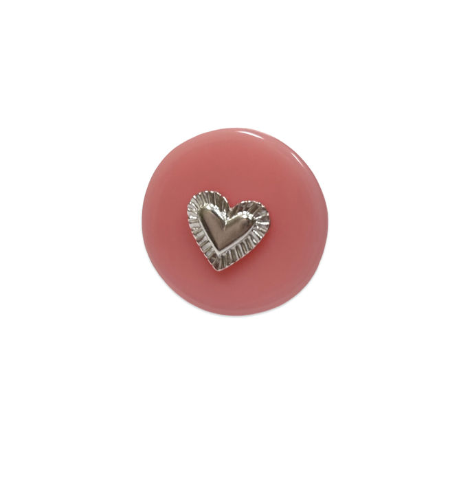 Sterling Silver Etched Heart Ring