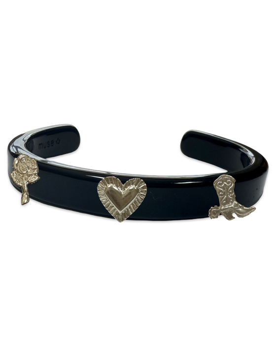 Sterling Silver Western Thin Cuff