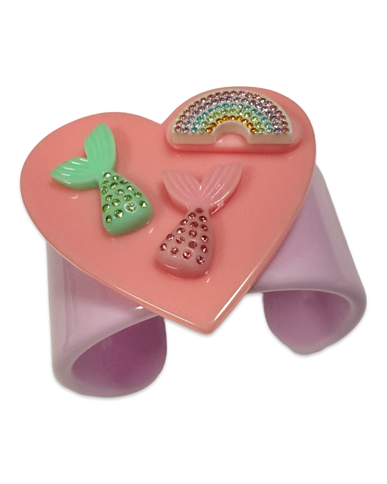 Crystal Rainbow Mermaid Cuff Bracelet