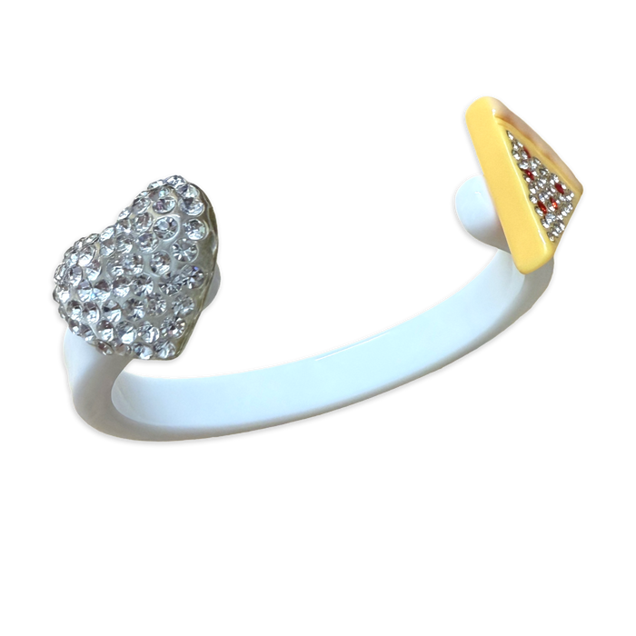 Crystal Heart Pizza Thin Cuff