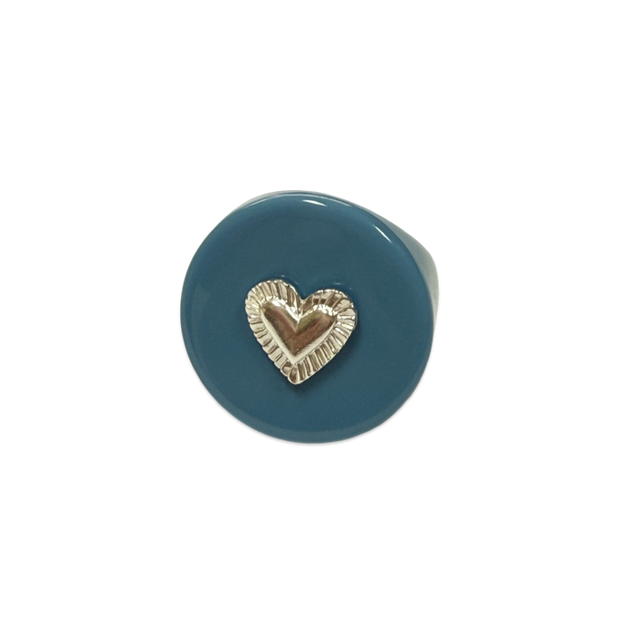 Sterling Silver Etched Heart Ring