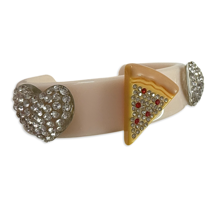 Crystal Heart Pizza Wide Cuff