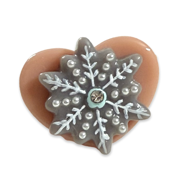 Pearl Crystal Snowflake Heart Ring
