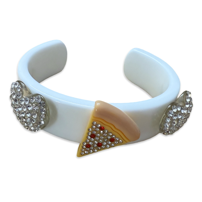 Crystal Heart Pizza Wide Cuff