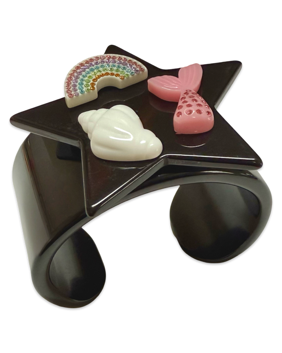 Crystal Rainbow Mermaid Cuff Bracelet