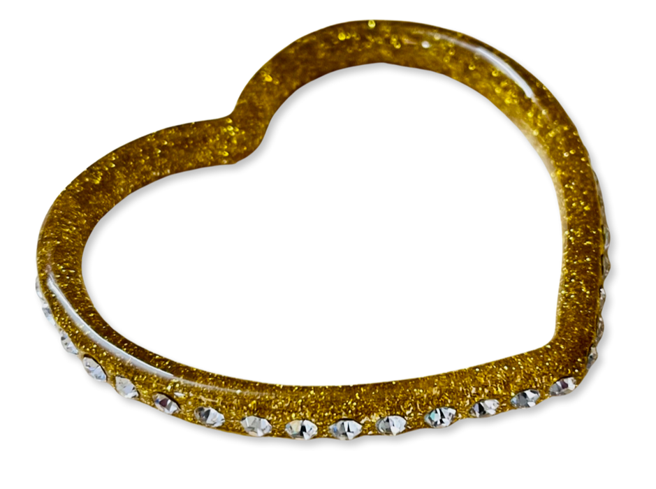 Crystal Heart Bangle Bracelet