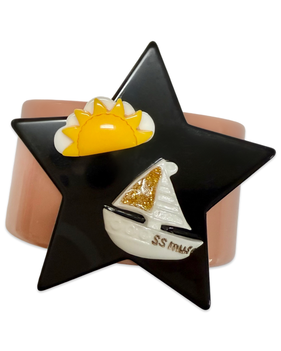 Sun and Sailboat Cuff Bracelet