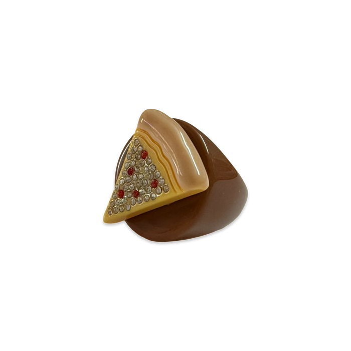 Crystal Pizza Circle Ring