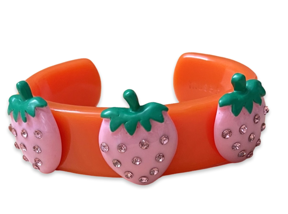 Crystal Strawberry Wide Cuff