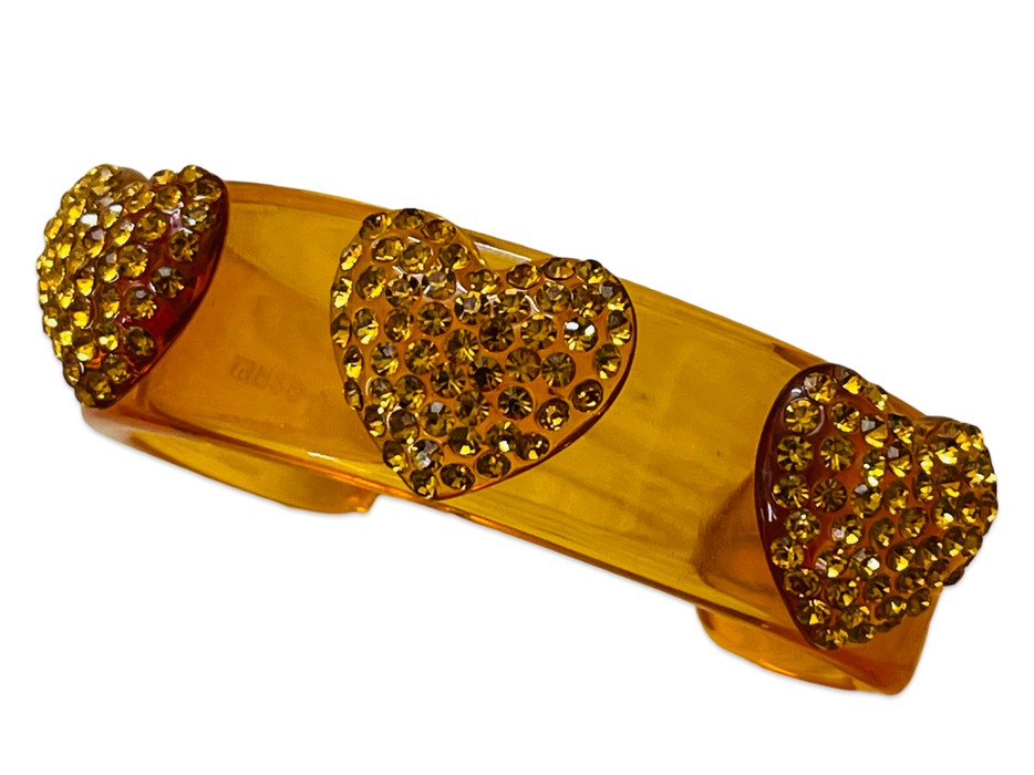 Crystal Heart Wide Cuff
