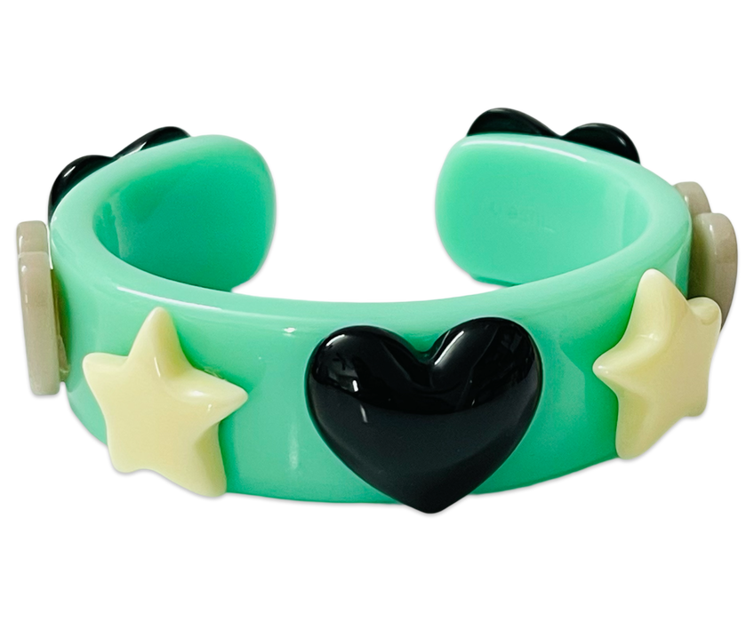 Multi Star Heart Wide Cuff