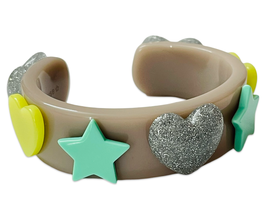 Multi Star Heart Wide Cuff