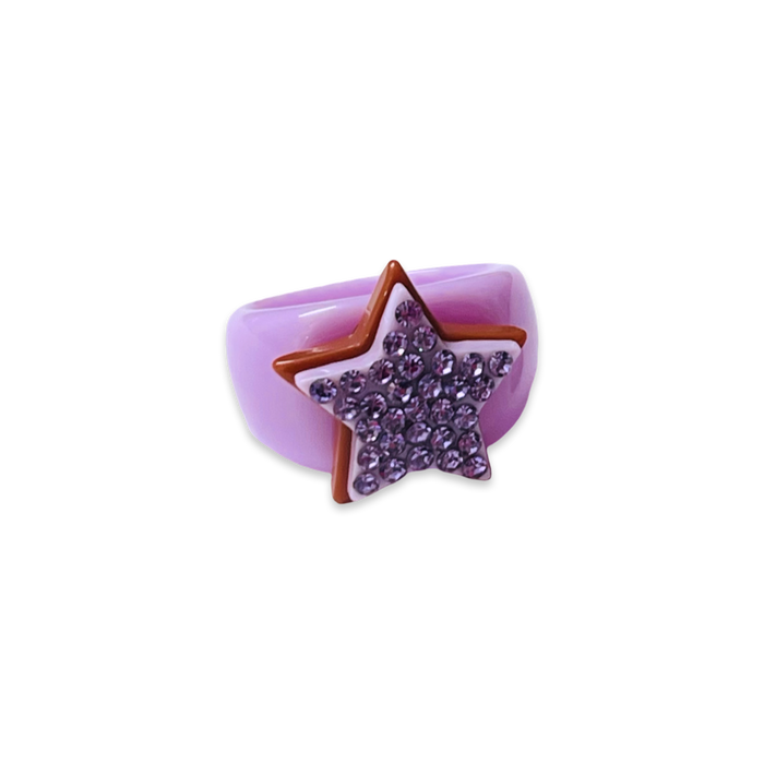 Crystal Stacked Star Ring