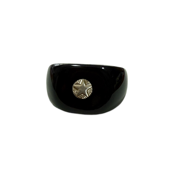 Sterling Silver Etched Star Ring