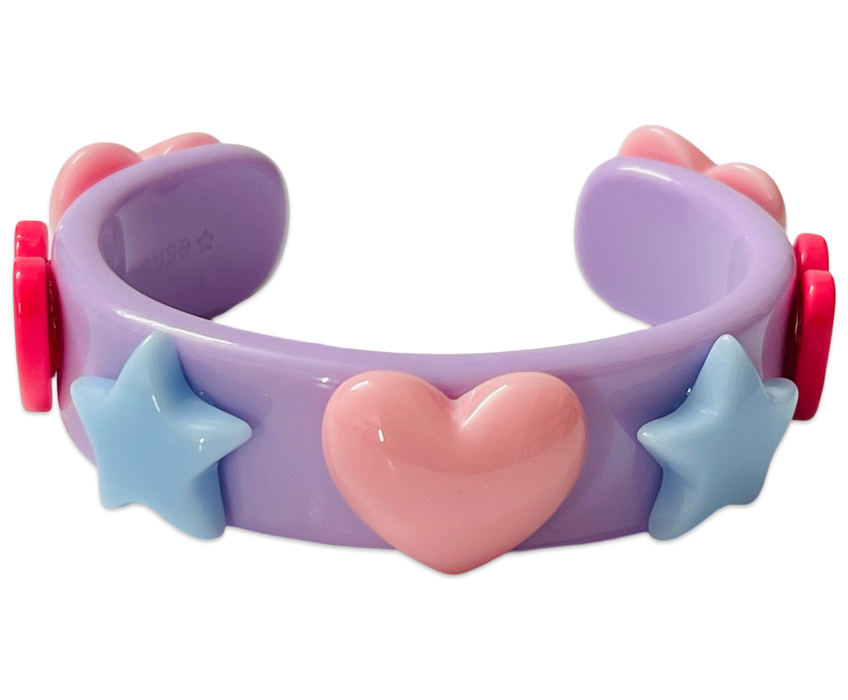 Multi Star Heart Wide Cuff