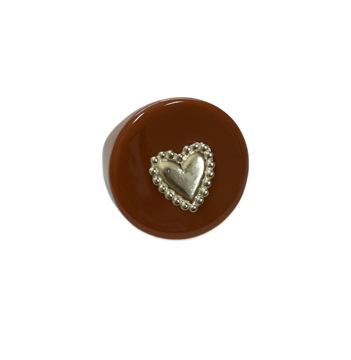 Sterling Silver Pebbled Heart Ring