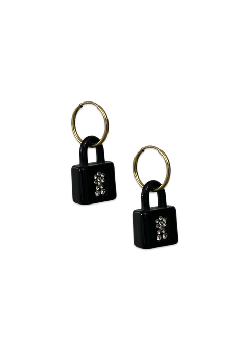 Crystal Lock 14KT Gold-Filled Hoops