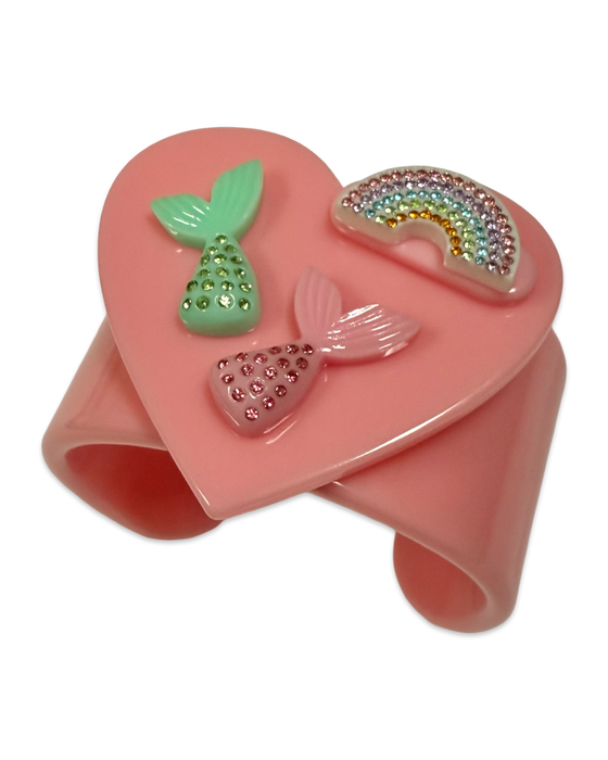 Crystal Rainbow Mermaid Cuff Bracelet