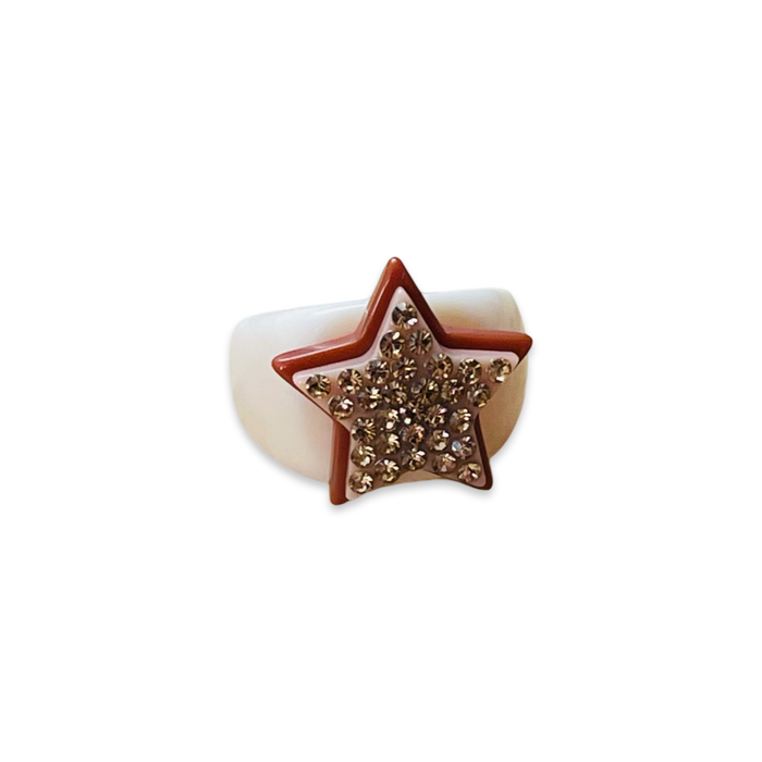 Crystal Stacked Star Ring