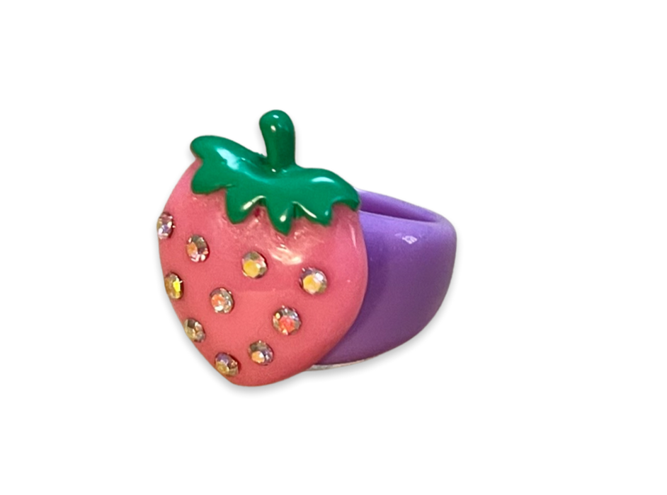 Crystal Strawberry Ring