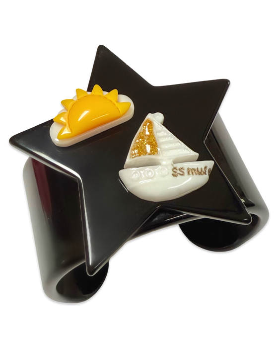 Sun and Sailboat Cuff Bracelet