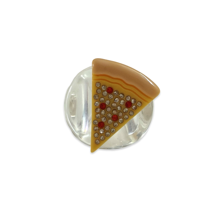 Crystal Pizza Circle Ring