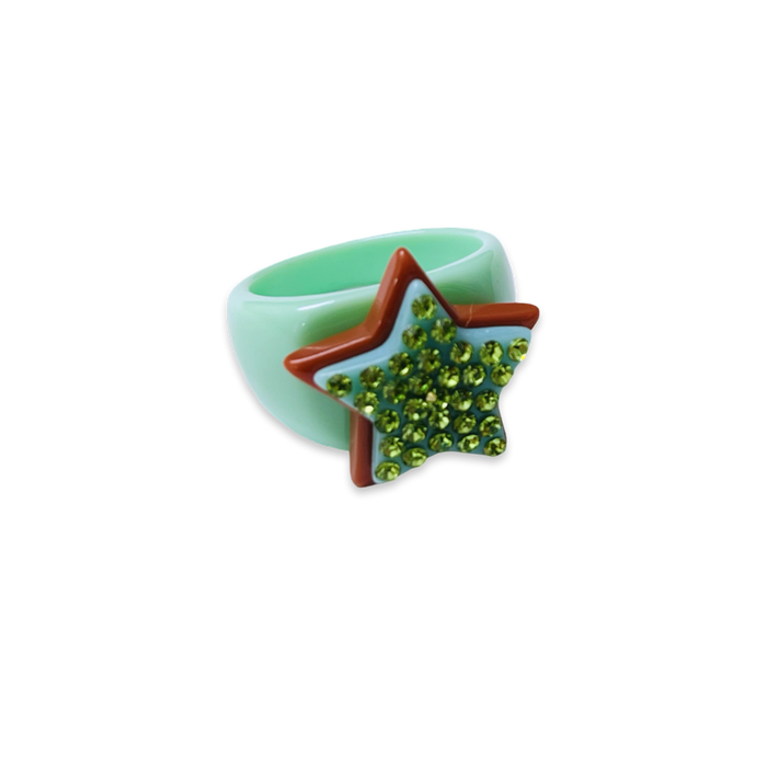 Crystal Stacked Star Ring