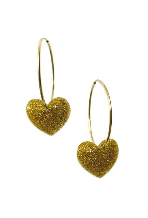 Puffy Heart 14KT Gold-Filled Hoops