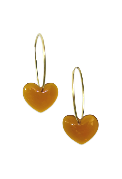 Puffy Heart 14KT Gold-Filled Hoops